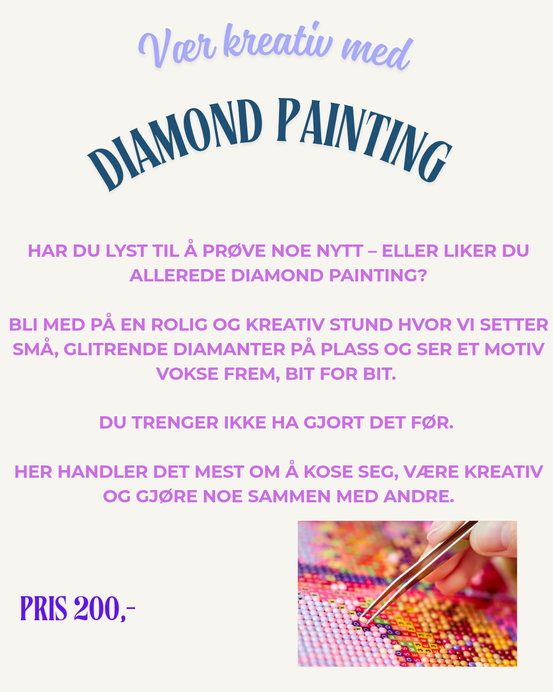 Diamond Painting Lørdag 05 September 12.00-14.00