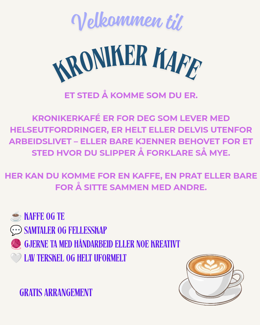 KronikerKafé. Onsdag 09.september. 12.00 - 15.00