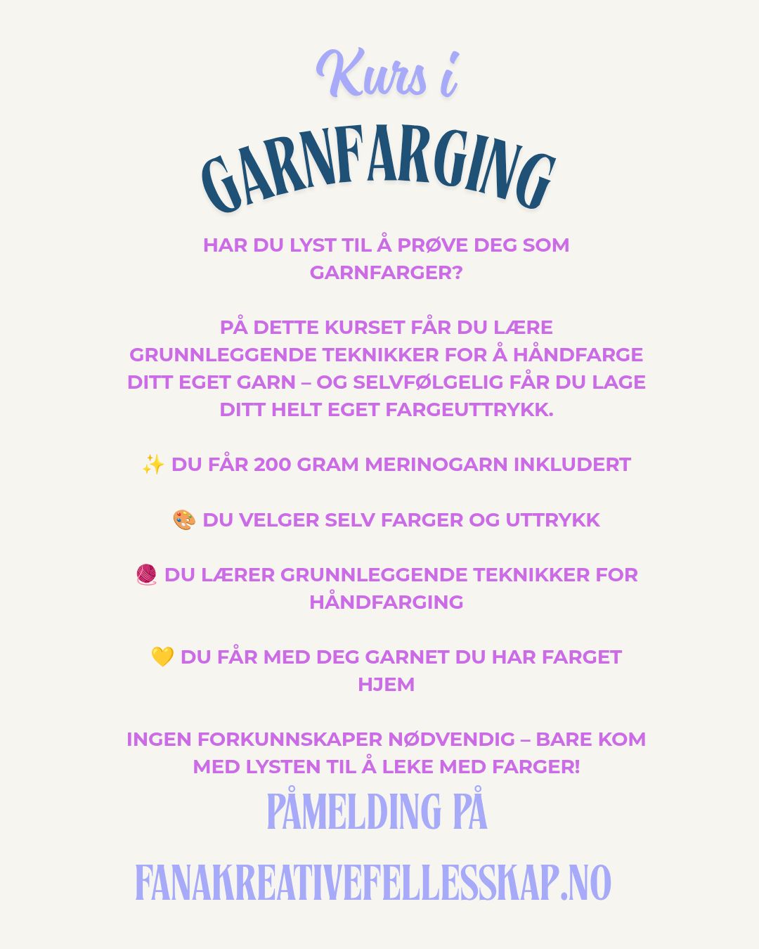 Kurs i garnfarging.